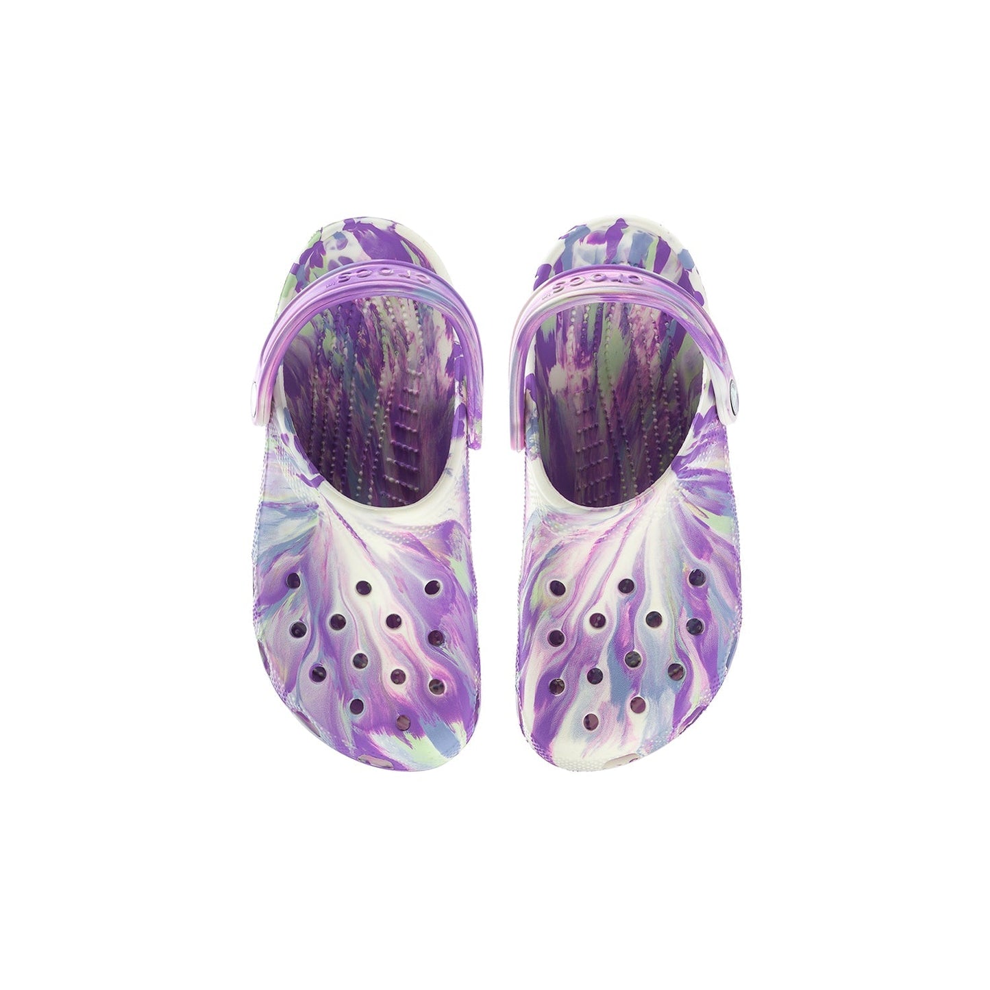 Crocs Youth Marble Classic Clog - Purple / White