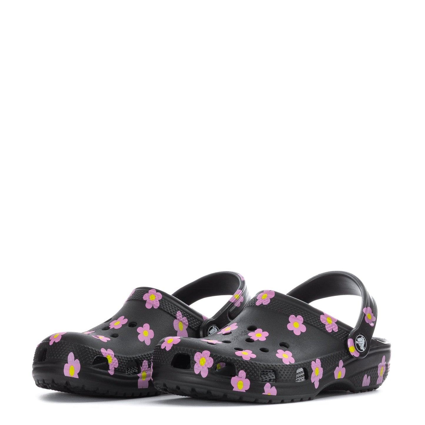 Crocs Kids' Floral Classic Clog - Black / Pink