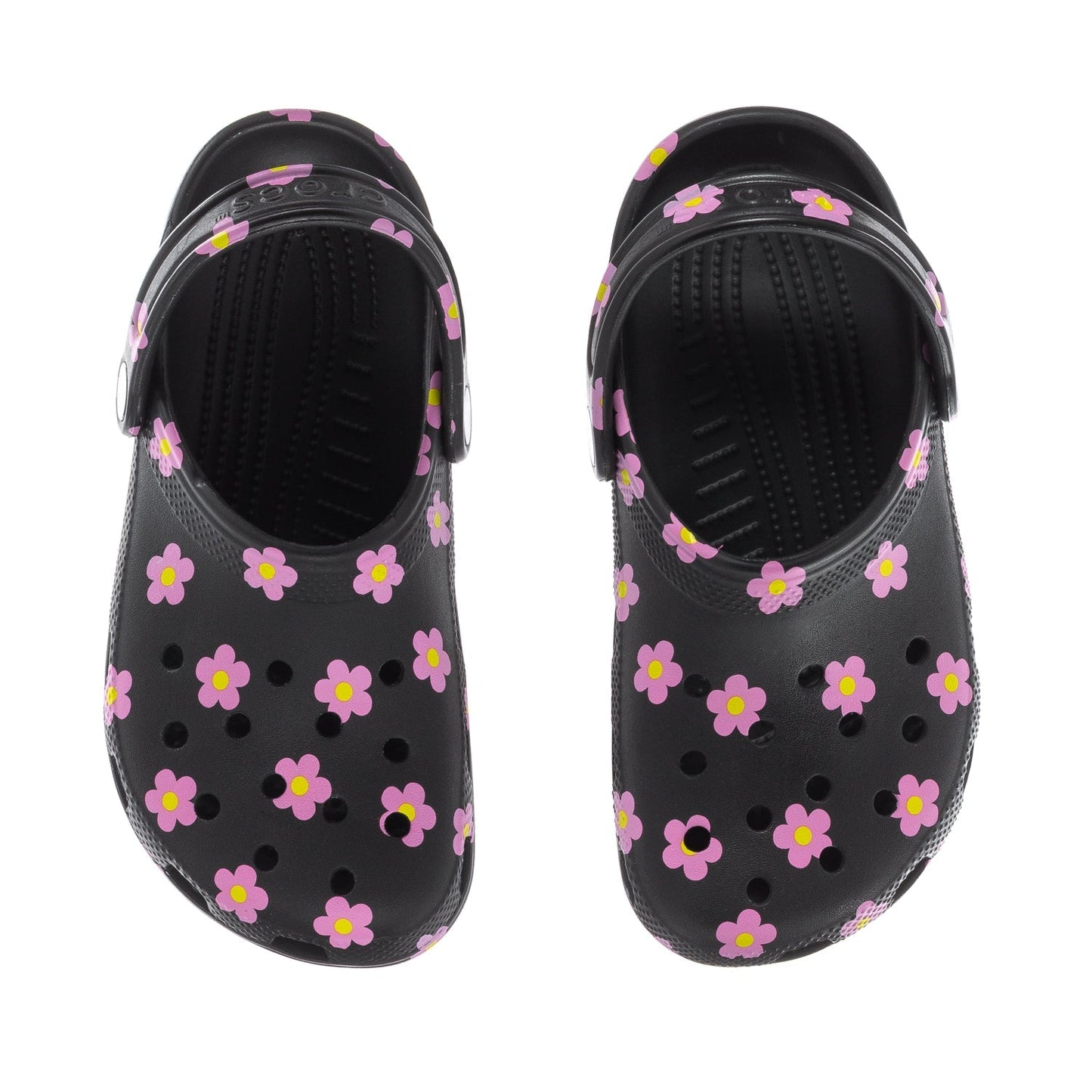Crocs Kids' Floral Classic Clog - Black / Pink