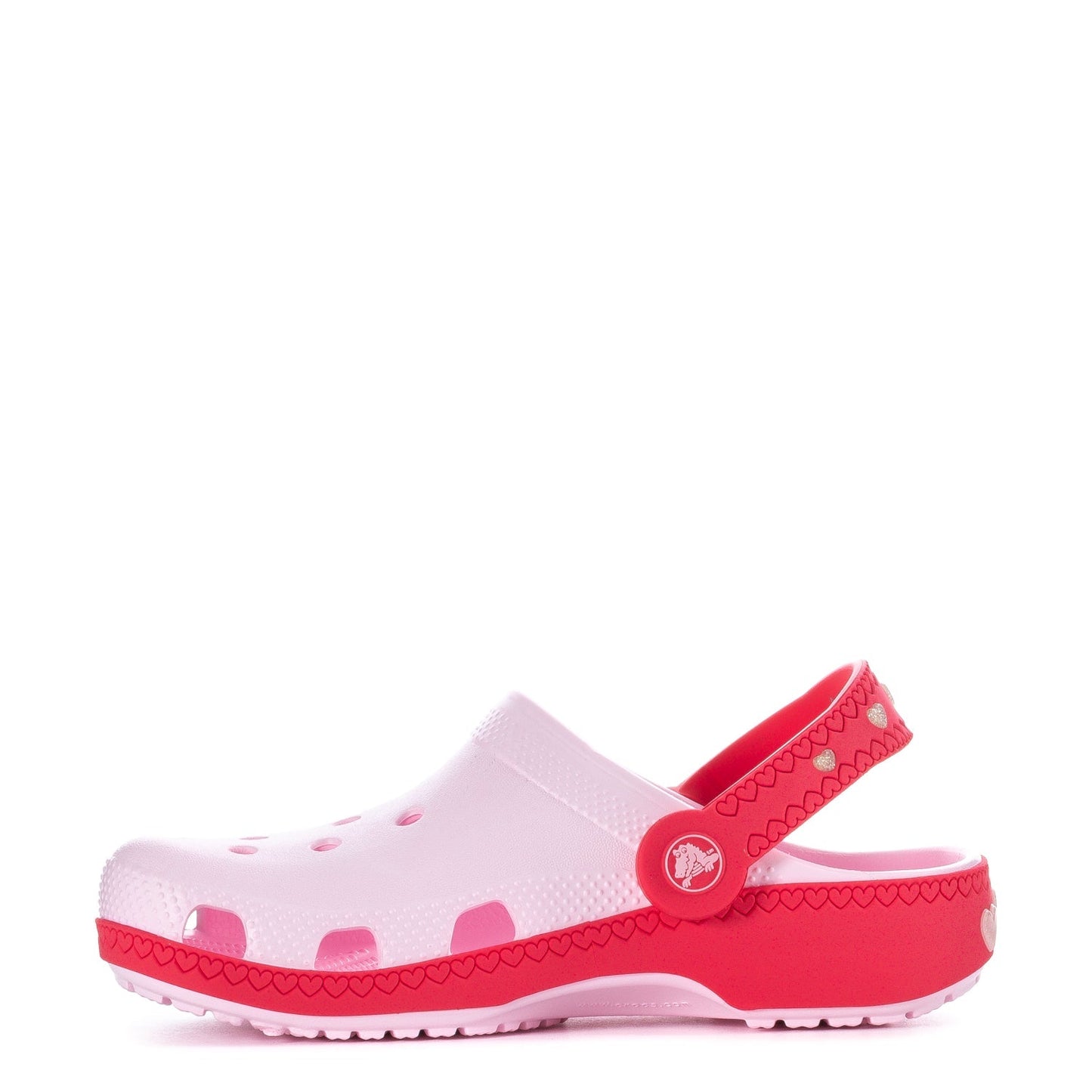 Crocs Kids' Valentine's Day Classic Lighted Backstrap Clog - Pink Milk / Raspberry